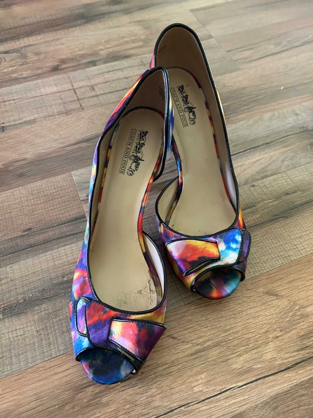 Coach Multicolor Tie-Dye Peep-Toe Pumps